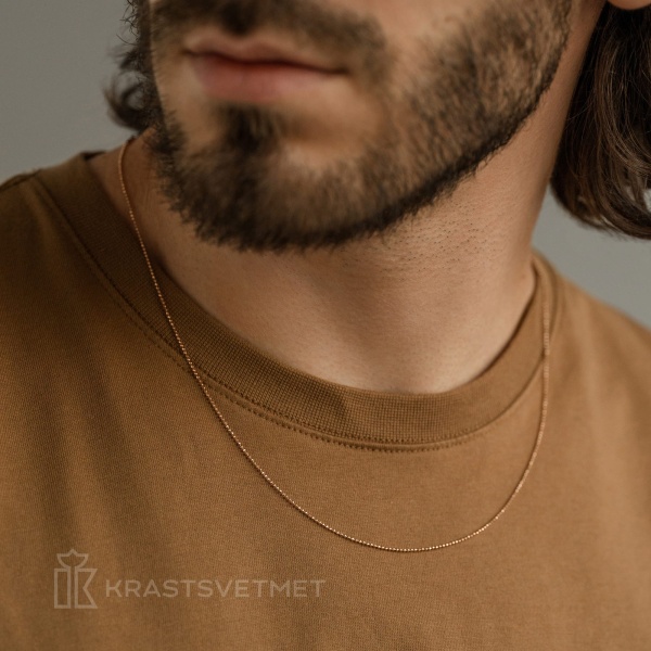 Цепь из красного золота 585, плетение «Перлина»